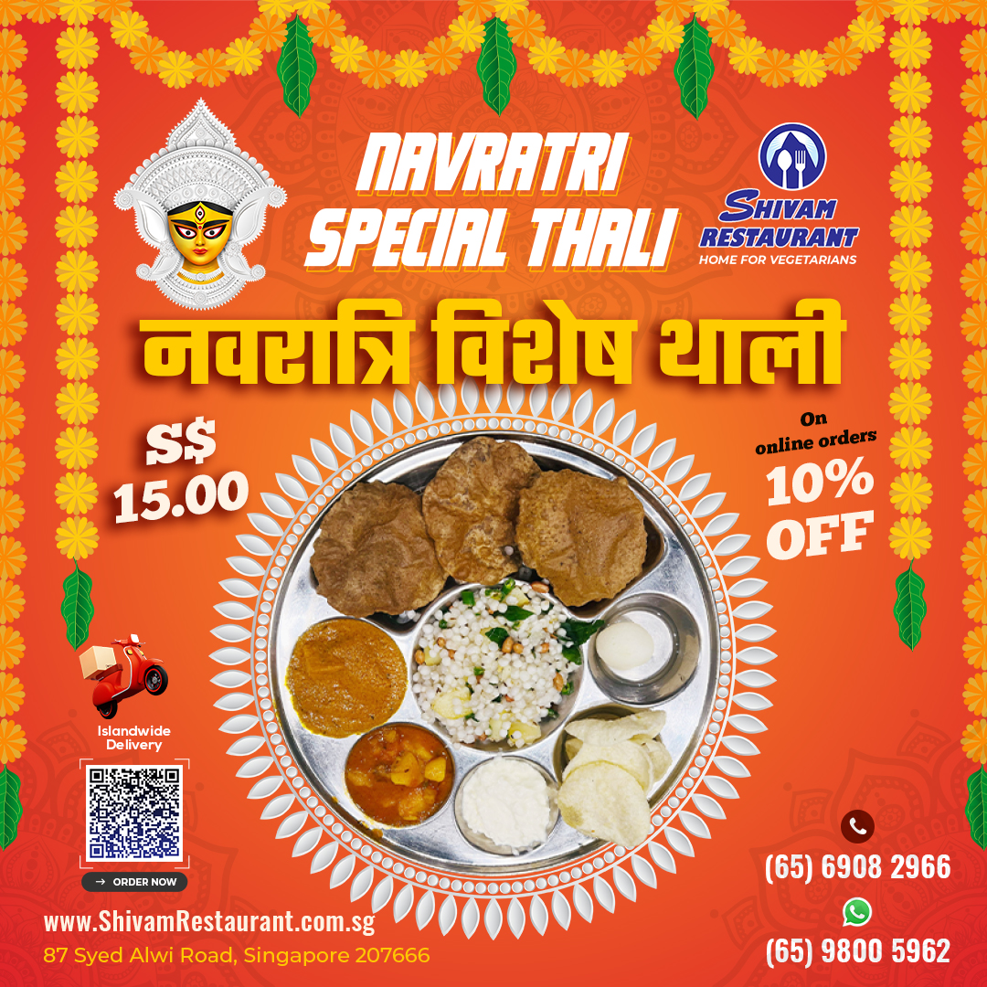 Navratri Vrat Thali - Shivam Restaurant Singapore